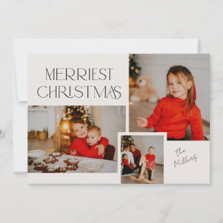 Cartes Pour Fêtes Annuelles Collage Photo Moderne Joyeux Noël Collage