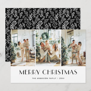 Cartes Pour Fêtes Annuelles Collage photo moderne noir et blanc
