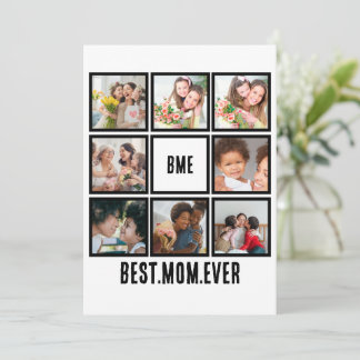 Cartes Pour Fêtes Annuelles Collage photo personnalisé moderne Meilleure maman
