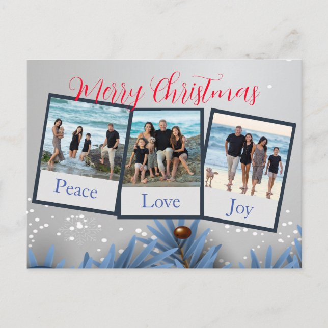 Cartes Pour Fêtes Annuelles Collage photo personnalisé Noël (Devant)