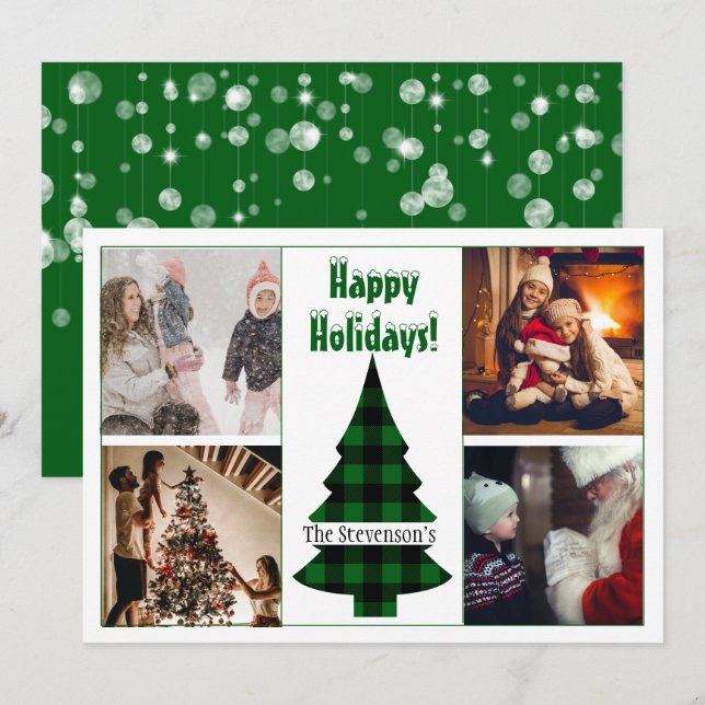 Cartes Pour Fêtes Annuelles Collage photo personnalisé pour les Fêtes (Devant / Derrière)