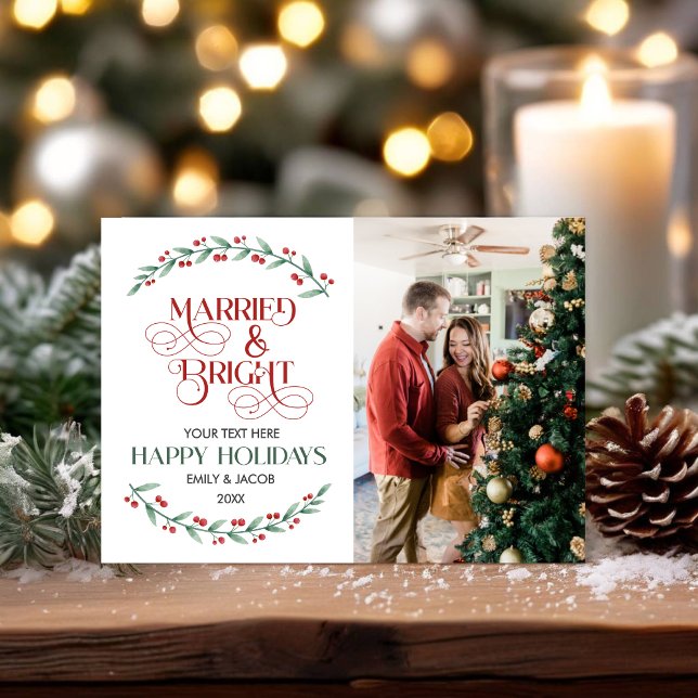 Cartes Pour Fêtes Annuelles Collage photo personnalisée de Noël Élégante verdu (Créateur téléchargé)