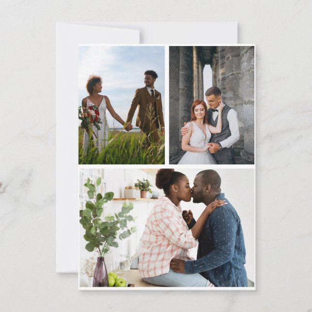 Cartes Pour Fêtes Annuelles Collage photo simple 3 (Devant)