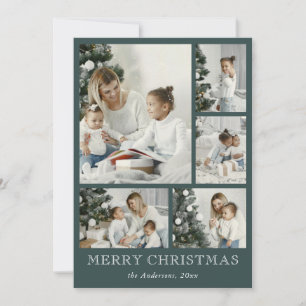 Cartes Pour Fêtes Annuelles Collage photo simple Christmas Dark Forest Green