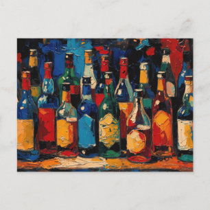 Cartes Pour Fêtes Annuelles "Collection de bouteilles de la étagère de bar" (S