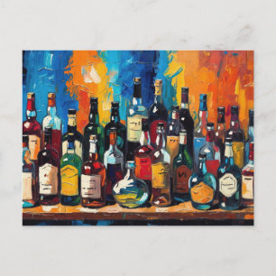 Cartes Pour Fêtes Annuelles "Collection de bouteilles de la étagère de bar" (S