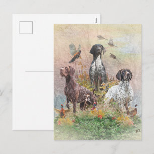 Cartes Pour Fêtes Annuelles Collection de chasse du Pointer à poil court allem