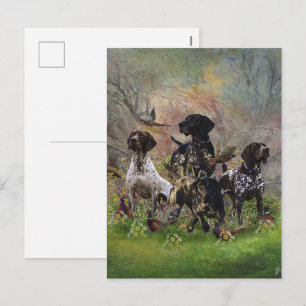 Cartes Pour Fêtes Annuelles Collection de chasse du Pointer à poil court allem