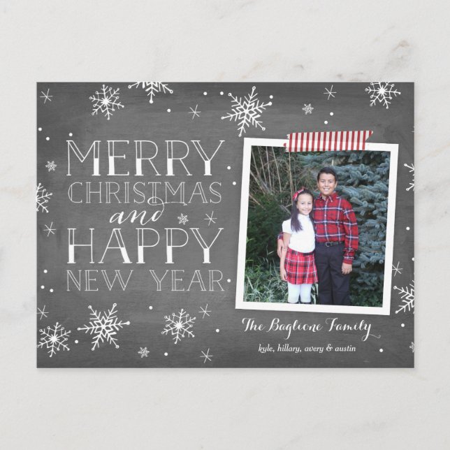 Cartes Pour Fêtes Annuelles Collection de flocons de neige dessinés (Devant)