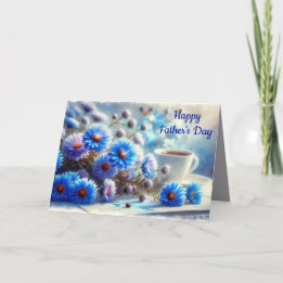 Cartes Pour Fêtes Annuelles Collection Fleurs d'Azure Aster - Fête des Pères (