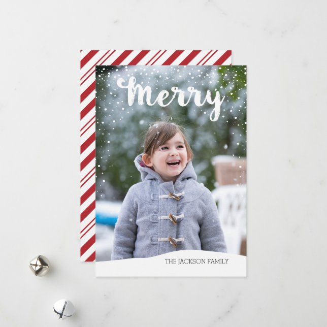 Cartes Pour Fêtes Annuelles Collection Merry Snowfall (Devant/Arrière en situation)