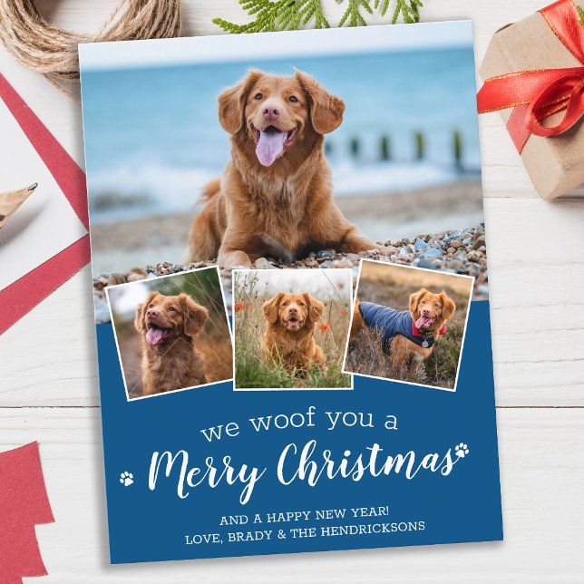 Cartes Pour Fêtes Annuelles Collection photo de chien personnalisé Joyeux Noël (Créateur téléchargé)