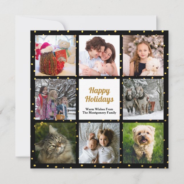 Cartes Pour Fêtes Annuelles Collection photo moderne Gold Foil Dot Huit (Devant)
