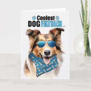Cartes Pour Fêtes Annuelles Collie Chien Coolest Papa Fête des pères