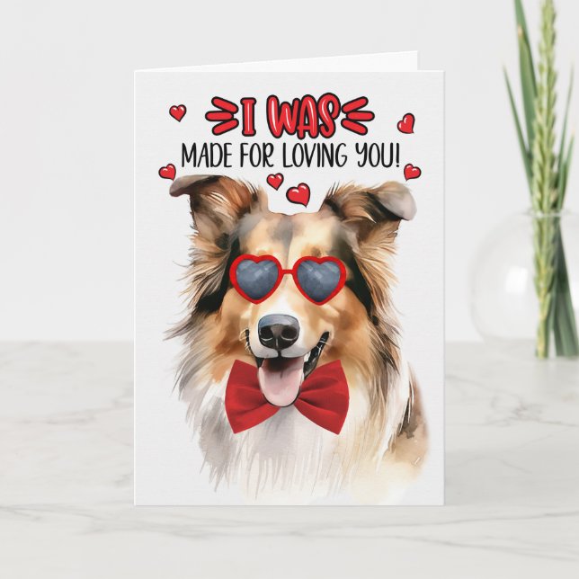 Cartes Pour Fêtes Annuelles Collie Chien fait pour vous aimer Valentine (Devant)