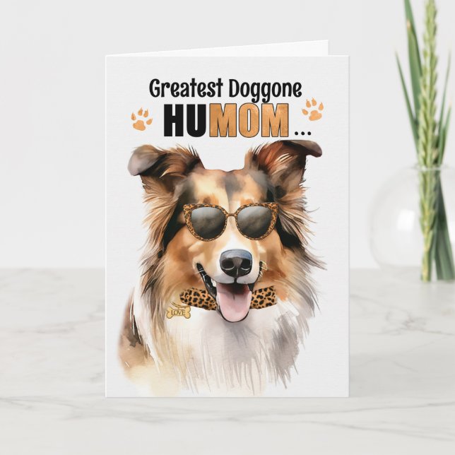 Cartes Pour Fêtes Annuelles Collie Dog Greatest HuMOM Fête des Mères (Devant)