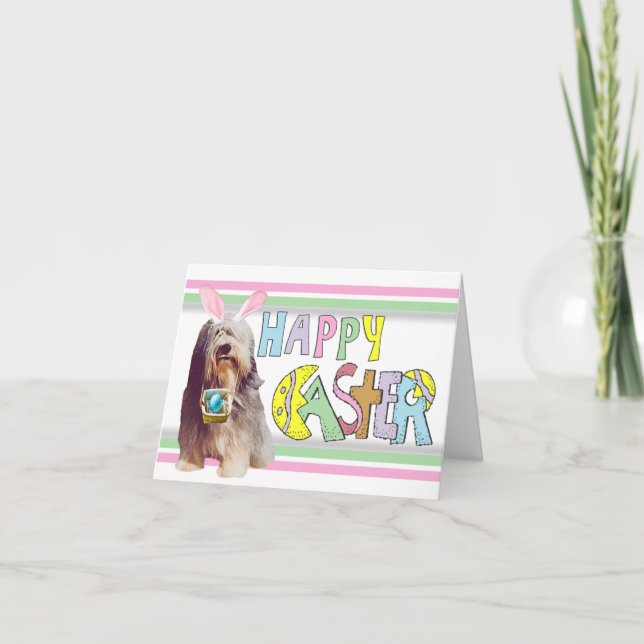 Cartes Pour Fêtes Annuelles Collie hérissée de Pâques (Devant)