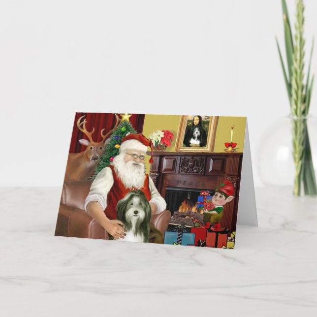 Cartes Pour Fêtes Annuelles Collie héritée de père Noël (#9) (Devant)