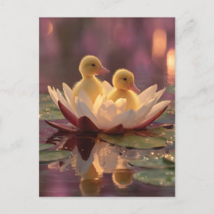 Cartes Pour Fêtes Annuelles Colliers adorables dans une fleur de lys d'eau
