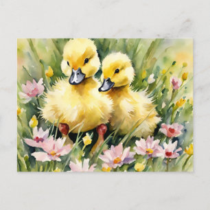 Cartes Pour Fêtes Annuelles Colliers d'aquarelle dans le pré Fleur sauvage