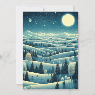 Cartes Pour Fêtes Annuelles Collines d'hiver