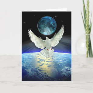 Cartes Pour Fêtes Annuelles Colombe de paix au-dessus de la terre de planète