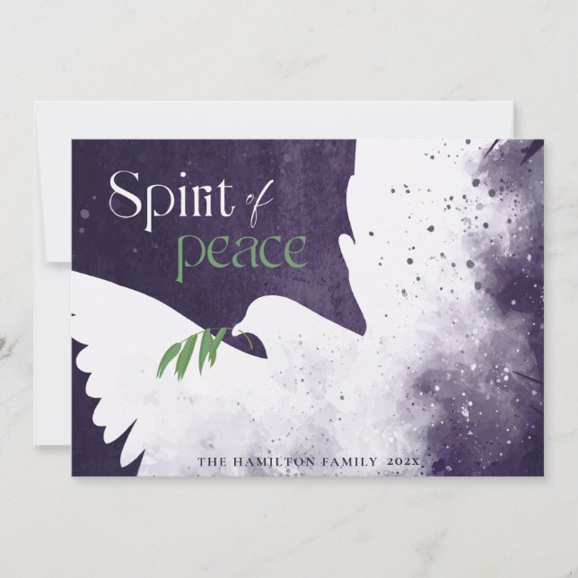 Cartes Pour Fêtes Annuelles colombe profonde violette (Devant)