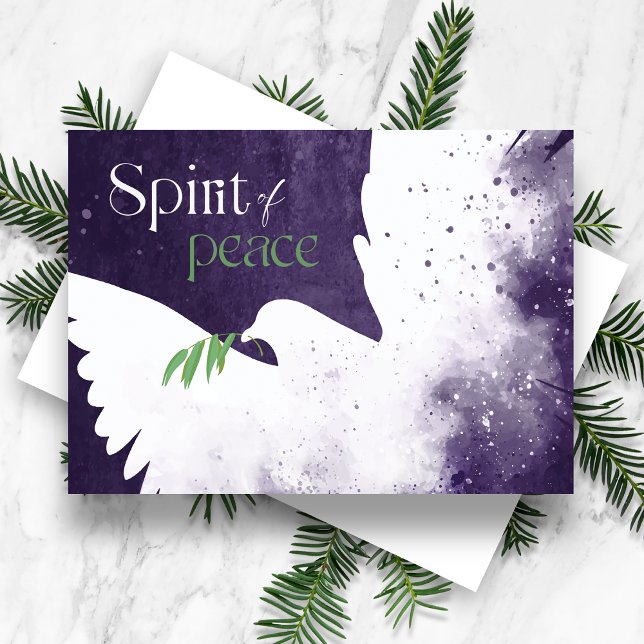 Cartes Pour Fêtes Annuelles colombe profonde violette (Créateur téléchargé)
