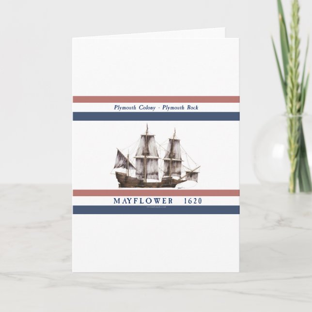 Cartes Pour Fêtes Annuelles colonie de Plymouth de la fleur printanière 10 (Devant)