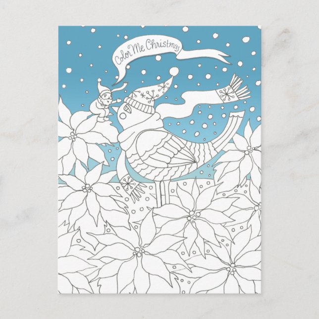 Cartes Pour Fêtes Annuelles Color Me Christmas Coloriage Livre Art (Devant)