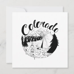 Cartes Pour Fêtes Annuelles Colorado Camper Extérieur Encre Illustration