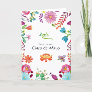 Cartes Pour Fêtes Annuelles Coloré Floral Cinco de Mayo Photo de famille