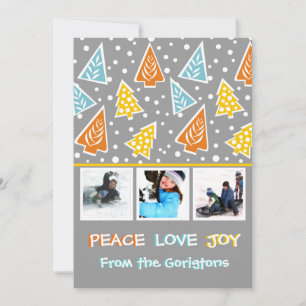 Cartes Pour Fêtes Annuelles Colorful Christmas trees modern photo flat card