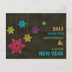 Cartes Pour Fêtes Annuelles Colorful snowflakes-Holiday postcard