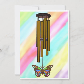 Cartes Pour Fêtes Annuelles Colorful Wind Chime Card