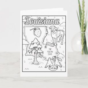 Cartes Pour Fêtes Annuelles colorie de louisiana