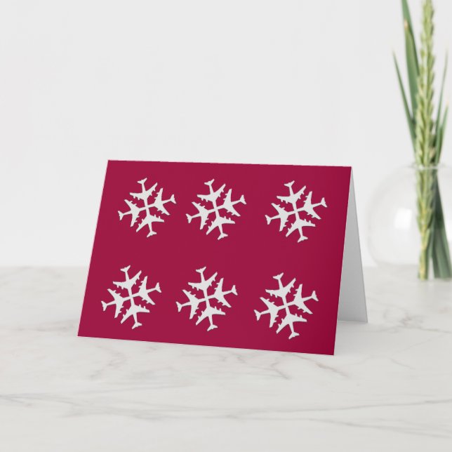 Cartes Pour Fêtes Annuelles Combo-flocons d'avion (Devant)