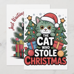 Cartes Pour Fêtes Annuelles Comfort Colors® Arbre de Noël et Chat 2025