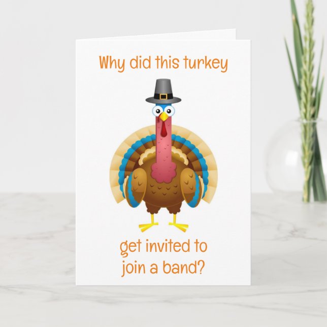CARTES POUR FÊTES ANNUELLES **COMICAL TURKEY** POUR VOUS À THANKSGIVING (Devant)