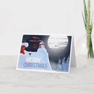 Cartes Pour Fêtes Annuelles Commande de vol de bonhomme de neige