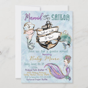 Cartes Pour Fêtes Annuelles Commande personnalisée sexe de la sirène révéler f