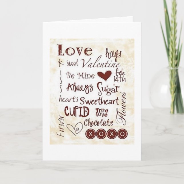 CARTES POUR FÊTES ANNUELLES COMPLIMENTS À MON SUCRE/JE T'AIME (Devant)