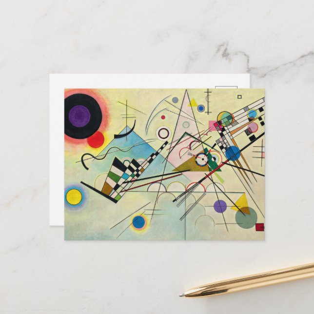 Cartes Pour Fêtes Annuelles Composition 8 par Wassily Kandinsky (Devant/Arrière en situation)