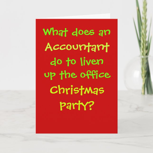Cartes Pour Fêtes Annuelles Comptable Christmas Cruel & Funny Christmas Joke (Devant)