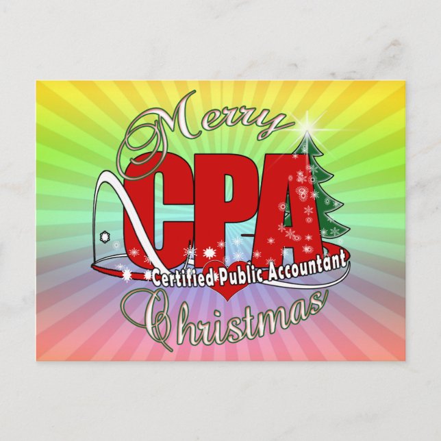 Cartes Pour Fêtes Annuelles Comptable public certifié CPA CHRISTMAS (Devant)