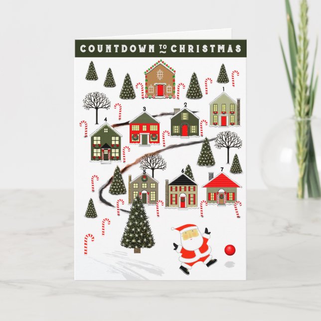 Cartes Pour Fêtes Annuelles Compte à rebours créatif de Noël (Devant)