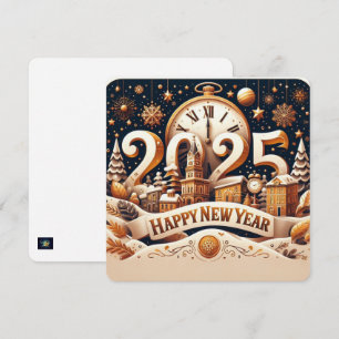 Cartes Pour Fêtes Annuelles Compte à rebours de Golden Cityscape