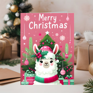 Cartes Pour Fêtes Annuelles Compte à rebours de Noël avec une Llama