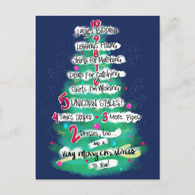 Cartes Pour Fêtes Annuelles Compte de Noël des vêtements (Devant)