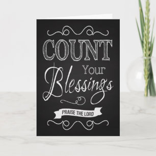 Cartes Pour Fêtes Annuelles Compte tes bénédictions Christian Thanksgiving
